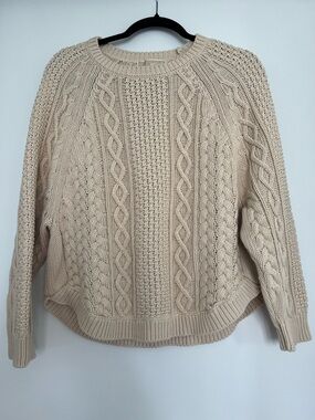 Michael Kors Cream Cable Knit Crewneck Sweater